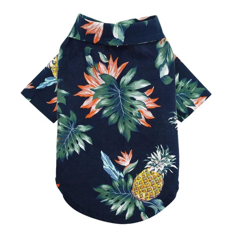 Hawaiian Style Cotton Printed Pet T-Shirt Dog Clothes Summer for Small Medium Dogs Cats