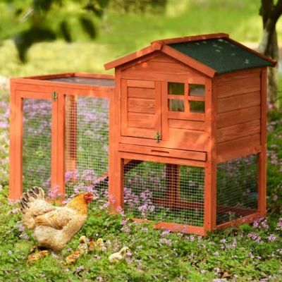 Hot Sale Natural Wooden Chicken Coop Waterprrof Outdoor Garden Custom Rabbit Hutch Backyard Pet Supplies Cage Small Animals House