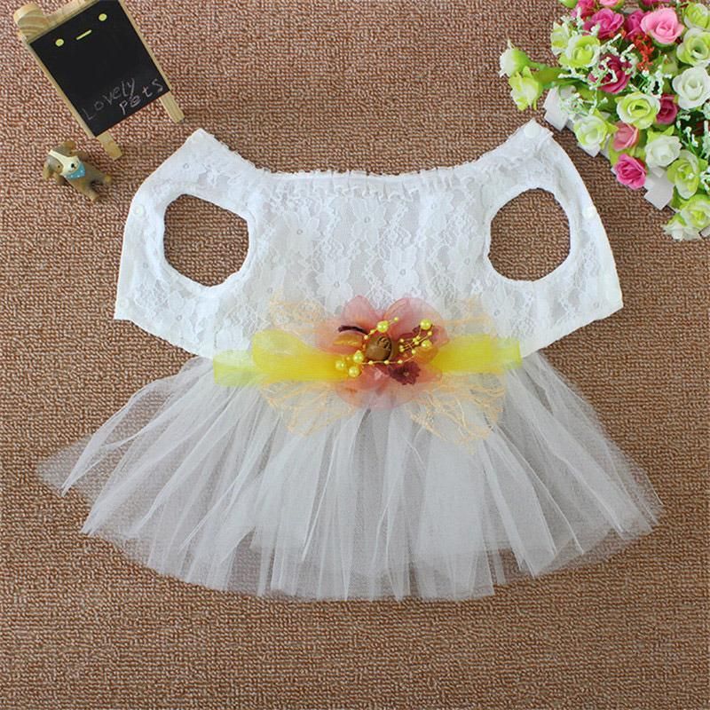 Dog Dress Princess Gauze Mesh Lace Dresses Sleeveless Dog Clothes for Small Pet Dogs