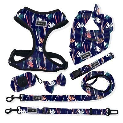 Custom Design Dog Harness Collar Leash Poo Bag with Small MOQ