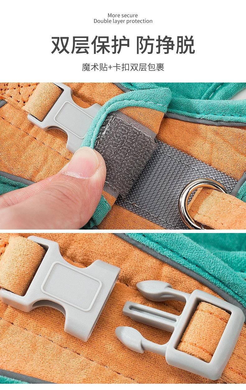 Breathable Mesh Pet Vest Harness and Leash Set Small Dog Puppy Cat Collar for Bulldog
