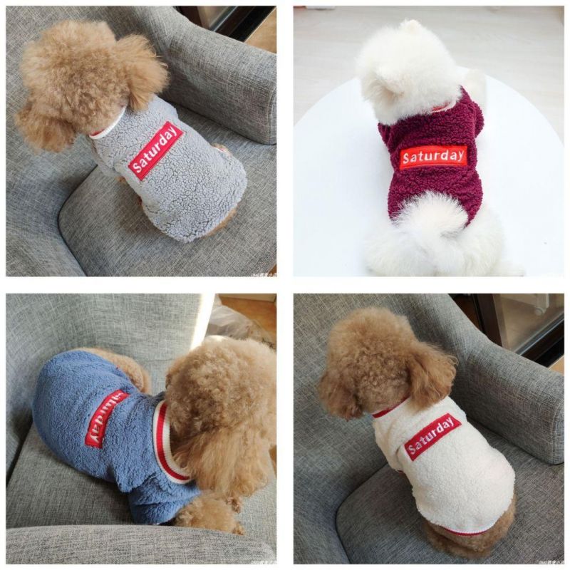 Customized Embrodiery Fleece Warm Coat Dog Accessories Apparel Pet Clothes