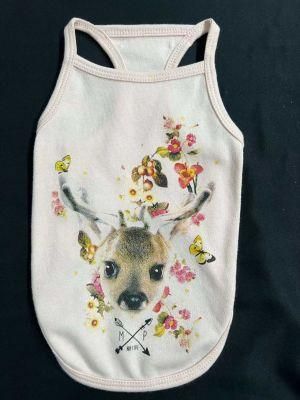 Deer Printed Pet Products Pet Vest Dog Clothing Dog Vest Shirt