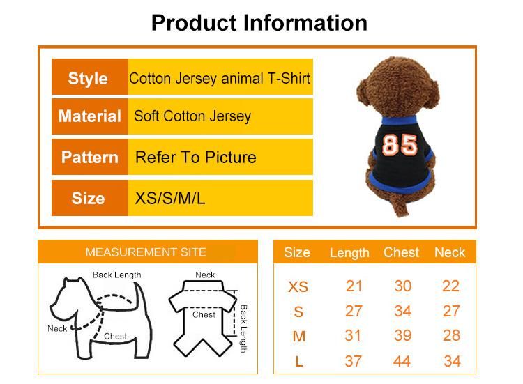 a Variety of Optional Spring and Summer Pet Clothes Teddy Poodle T-Shirt Pet Supplies Wholesale