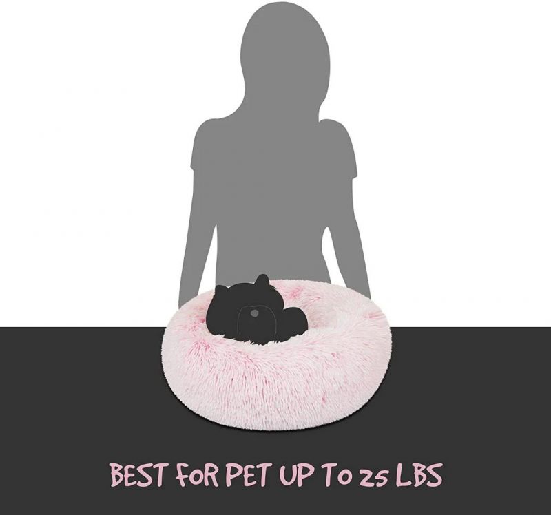 Donut Cat Bed, Faux Fur Dog Beds for Medium Small Dogs