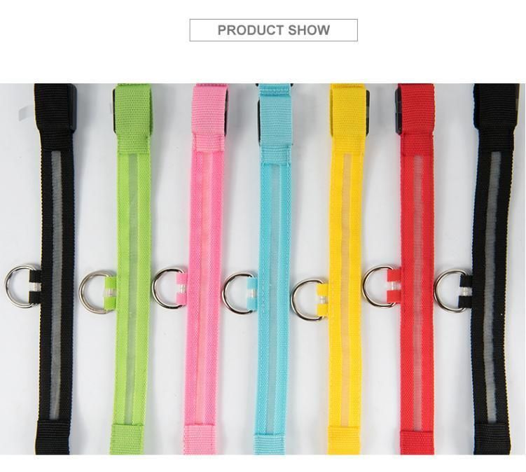 New Arrival Night Safety Flashing Flashing USB Cable Adjustable Rechargeable Glow Light up LED Pet Dog Collar for Animals