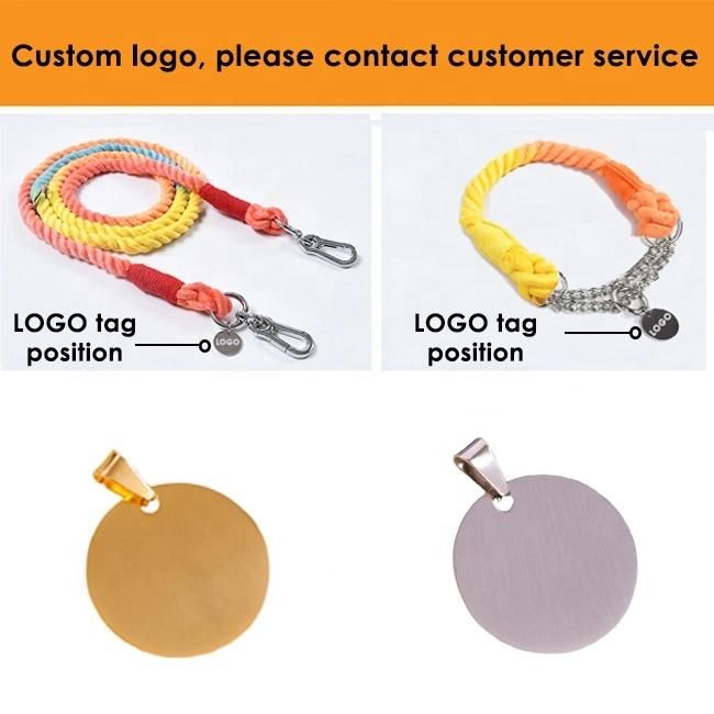 Multi Function Dog Training Collar Leash Set Handmade Rope Braided Over Shoulder Waist Hands Free Cotton Dog Leash 2 Dogs