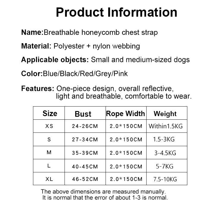 Customized Personalized Printing Reflective, Breathable Adjustable Hands Free Pet Harness