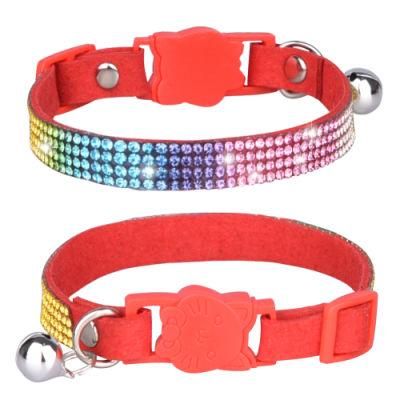 Bling Pet Collar Cat Rhinestone Collar with Bell Breakaway