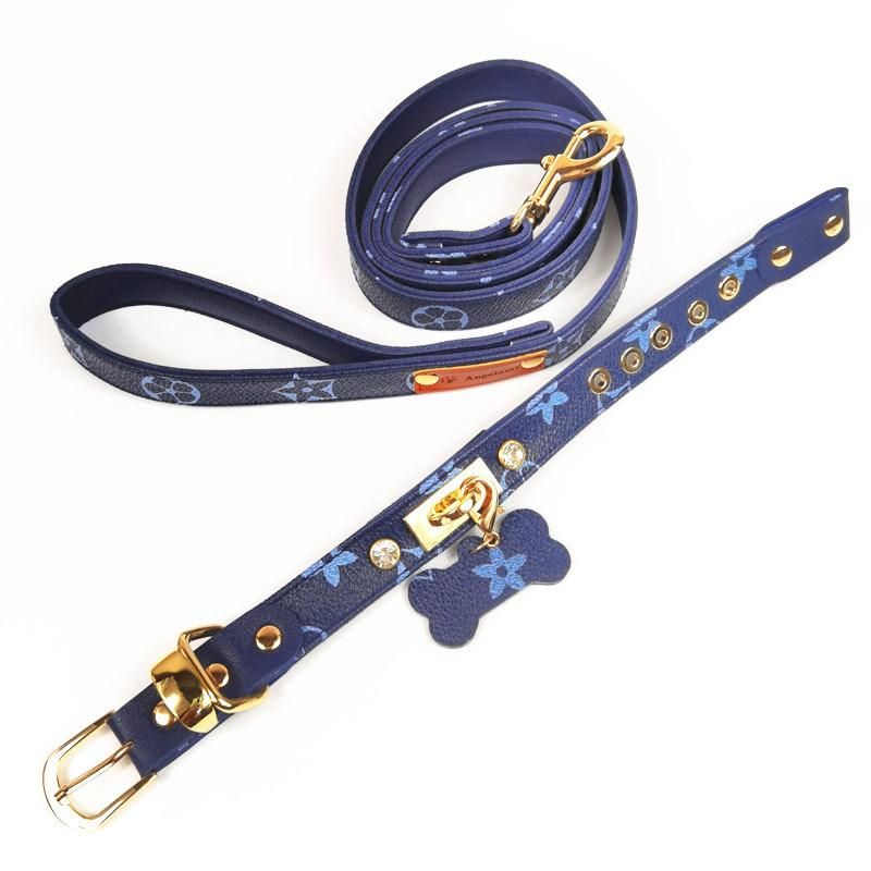 Competitive Price OEM Custom Waterproof Big Pet Dog Collar and Leash Set Leather
