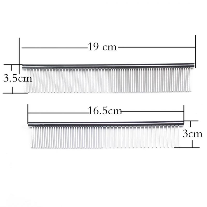 Manufacturer Customized Dematting Stainless Steel Sparse and Dense Dog Comb Pet Grooming