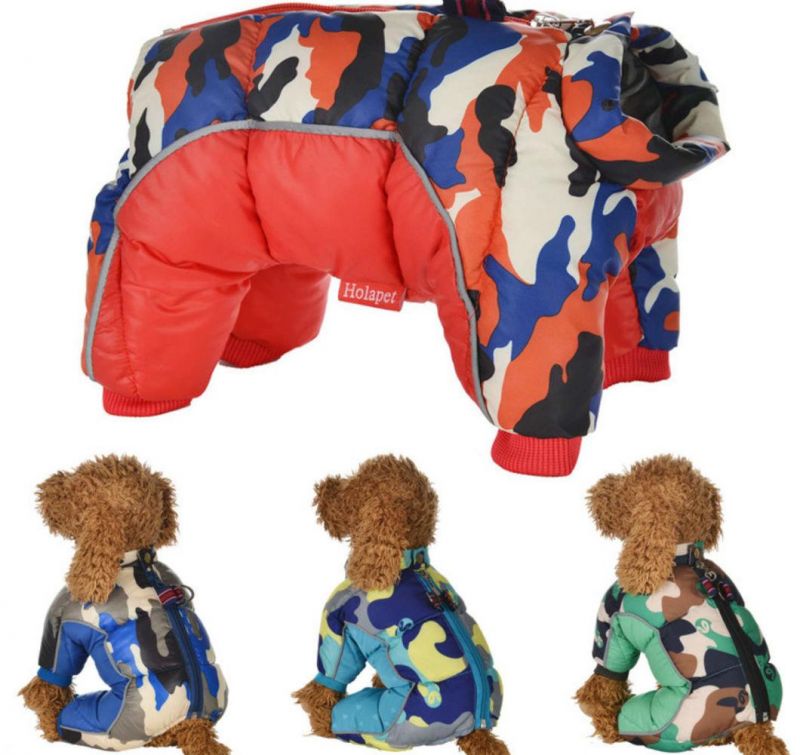 Pet Camouflage Winter Coat Fleece Large Dog Clothes Jacket Jumpsuit