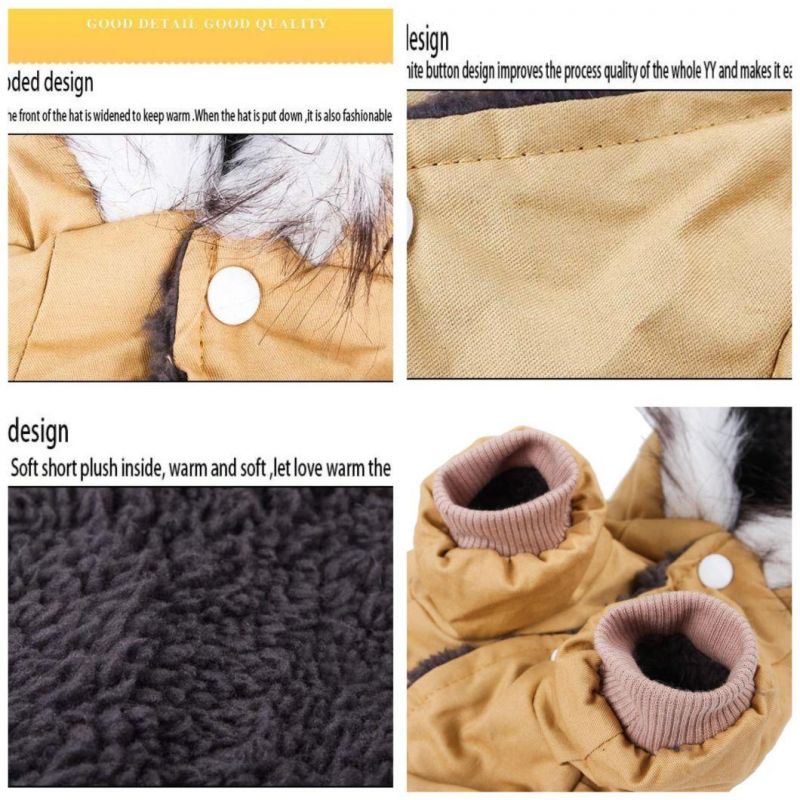 Customized Windproof Fake-Fur Hoodie Jacket Dog Accessories Apparel Pet Clothes