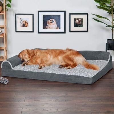Plush Sofa Orthopedic Dog Bed Solid L Shaped Chaise Pet Beds