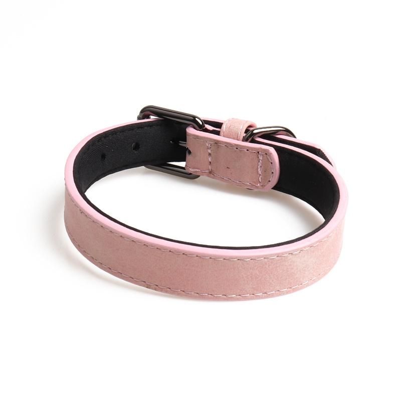 Wholesale Personalized Adjustable Luxury Pure Multiple Color Padded Genuine Real Leather Pet Dog Collar