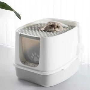 Double Door Clamshell Fully Enclosed Cat Toilet Cat Litter Box Ad