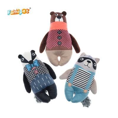 Wholesale Cute Cartoon Family Squeaky Custom Plush Dog Toys
