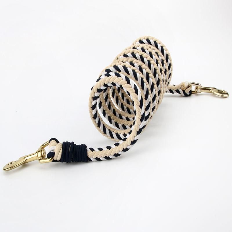 China Factory Handmade Hand-Knitted Muti Colors Cotton Dog Leash Strap Lead