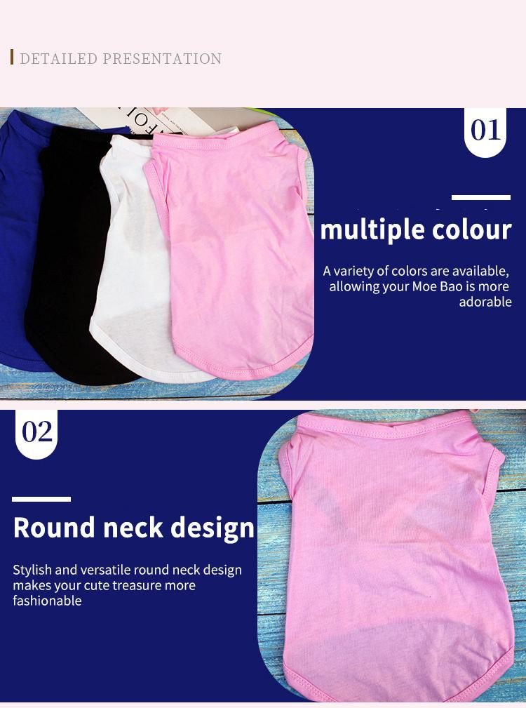 Nostalgic Round Collar Small Dog Clothes Summer Puppy Pet Vest for Teddy Keji Pet Cloth Thin Dog Vest T Shirts