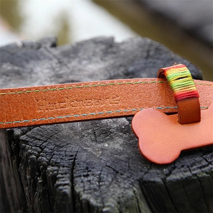 Ea046 Vegetable Tanned Leather Fashion Supplies Pet Collars Blank Customized Puppy Buckle Wide Waterproof Adjustable for Dog Collar Custom Leather