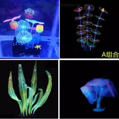 Amazon Hot Selling Silicone Artificial Jellyfish Coral Plant Ornament
