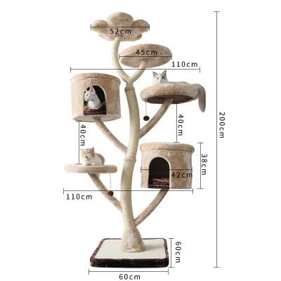 Wholesale Castle Pet Scratcher Wood Condo Furniture Tower Cat Tree