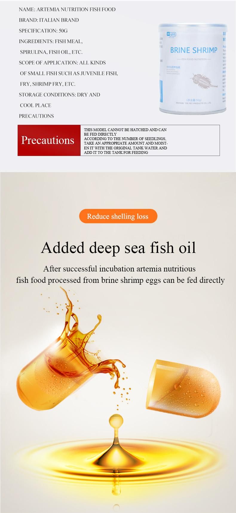 Yee Fish Nutrition Food Shelled Brine Shrimp Eggs Beauty Body Color Fish Food
