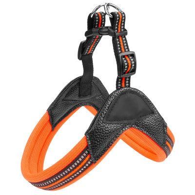 Nylon Reflective Leather Breathable Mesh Dog Harness