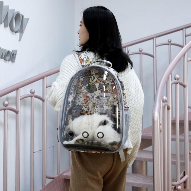 Pet Breathable Carrier Capsule Backpack for Dog and Cat Transport Outdoor Travel Bag Wbb18611