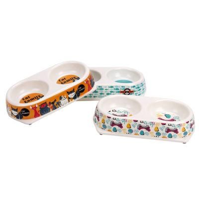 The Eco-Friendly Bamboo Fiber Pet Feeder Bowl/Pet Double Feeding Bowl