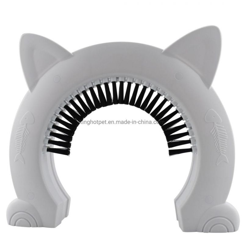 in Stock OEM ODM Bulk Products Kitty Door with Grooming Brush -Removable Beauty Fit 10kg or Less Cat Pass Cat Door for Interior Doors