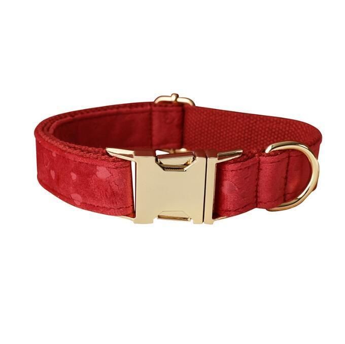 Velvet Dog Collar Classic Dog Collar Soft Comfortable Adjustable Collars Leash Set
