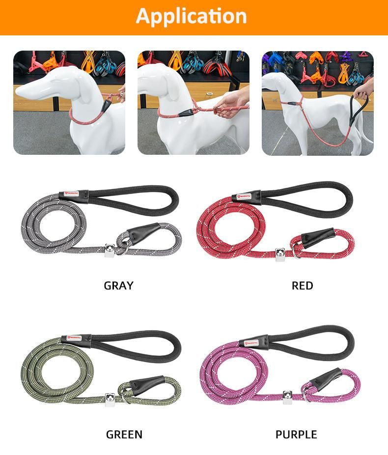 Custom Training Nylon Running Rope Reflective Tactical Dog Leash Rope Lead