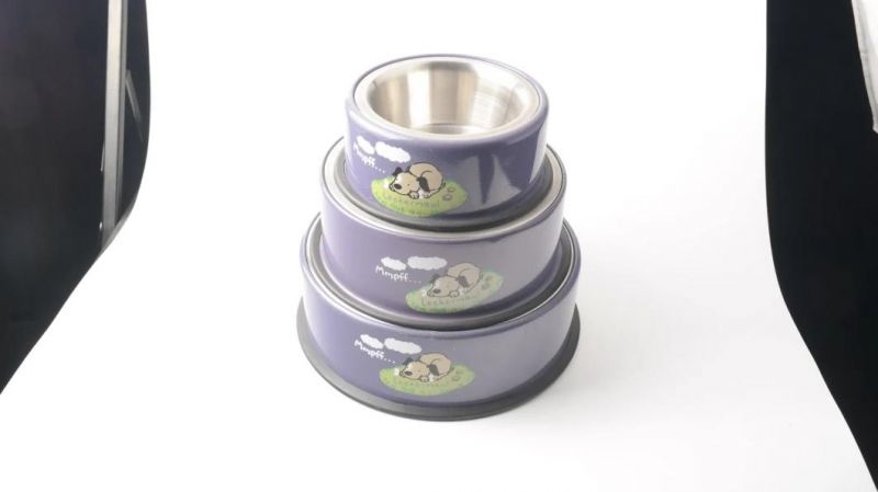 Grey Ceramic Dog Dexas Greedy Bowl for Pets