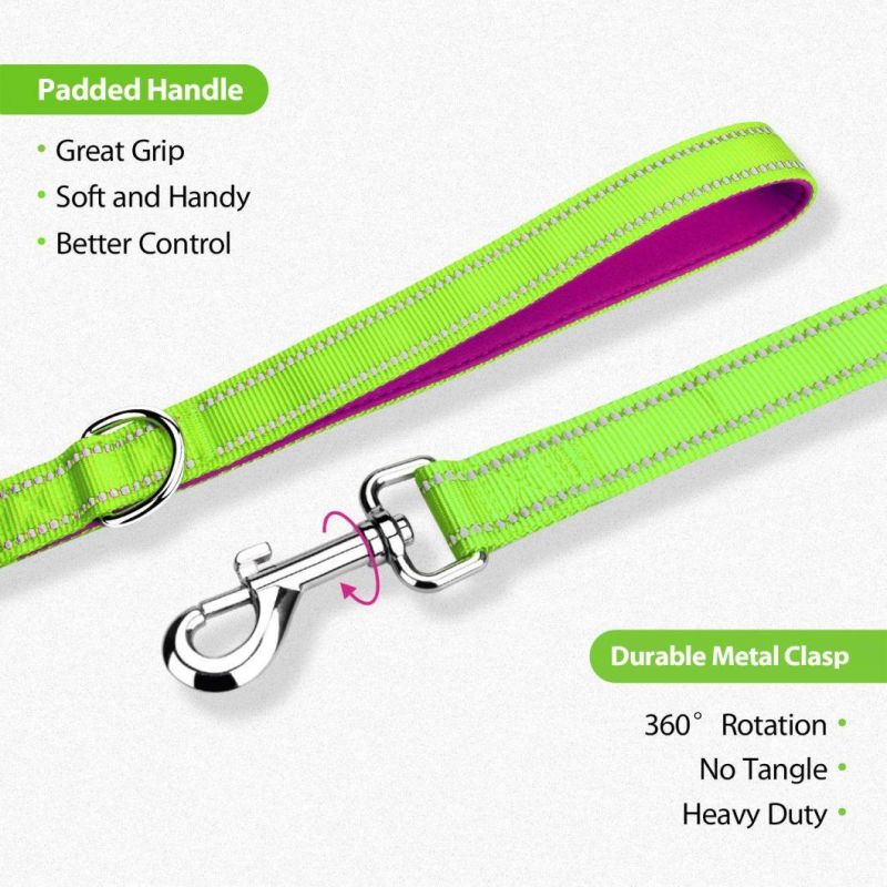 Reflective Dog Leash with Soft Padded Handle for Training, Walking Lead for Large & Medium Dog