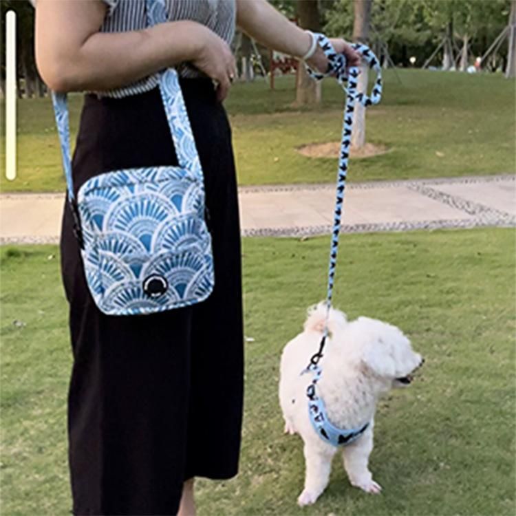 Wholesale Neoprene Luxury Adjustable Pet Dog Treat Bag Pet Collar Leads Designer No Pull Dog Harness and Leash Set for Big Dogs