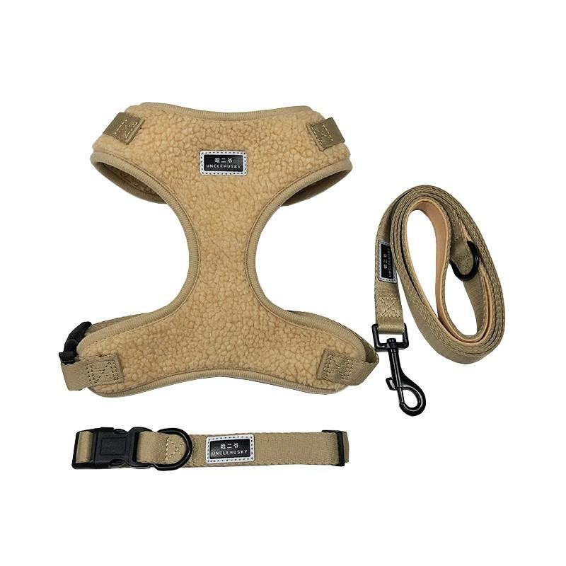 New Design Luxury Cashmere Dog Harness Set Adjustable Harness Collar Lead for Pet Small Dogs