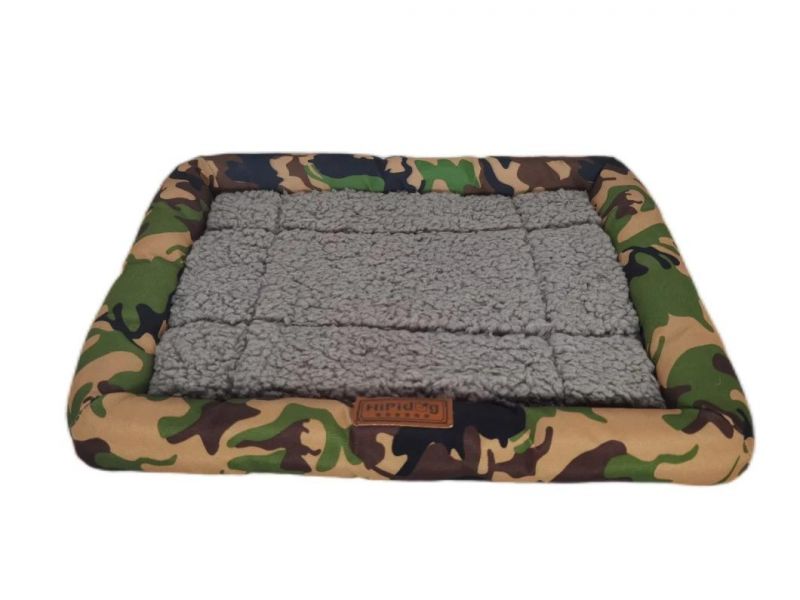 Dog Bed Oxford Cloth Camo Print Soft Washable Pet Bed Dog Sofa with Nonslip Bottom Removable Cover for Small Medium Large Dog