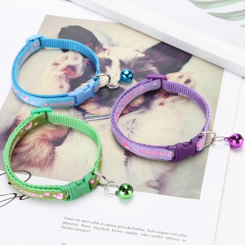 Fashion Cartoon Printed Bow Tie Cat Collar with Bell Adjustable Breakaway Buckle Pet Collar for Dog Cat