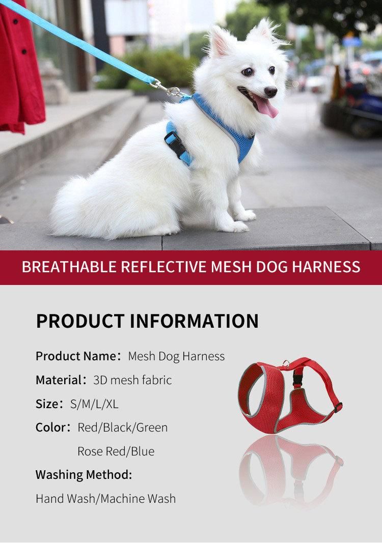 Pet Supplies Wholesale Breathable Custom Mesh Nylon Solid Pet Reflective Dog Harness