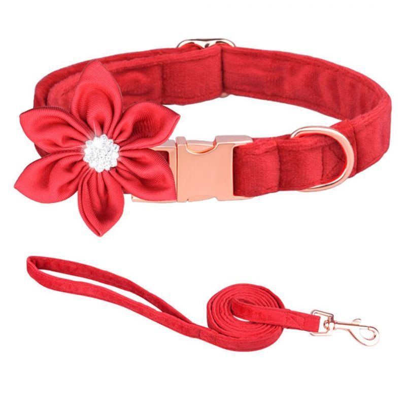 Charming Dog Colloar with Beautiful Flowers Pet Collar