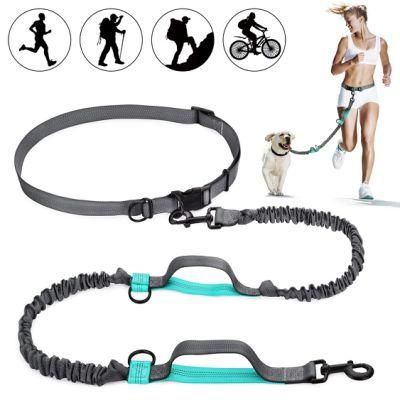 Adjustable Waist Belt Hands-Free Dog Leash with Dual Bungees