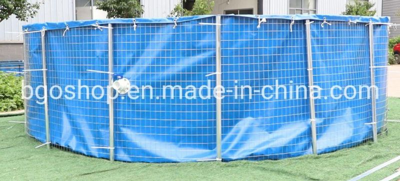 30000L Waterproof PVC Tarpaulin Fish Pond with Steel Mesh Fish Tank