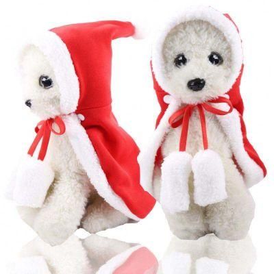 Holiday Dress up Apparel Party Supplies Pet Dog Cat Red Hat Dog Cloth/ Christmas Santa Hats Cloak, Plush for Dogs Fleece Novelty