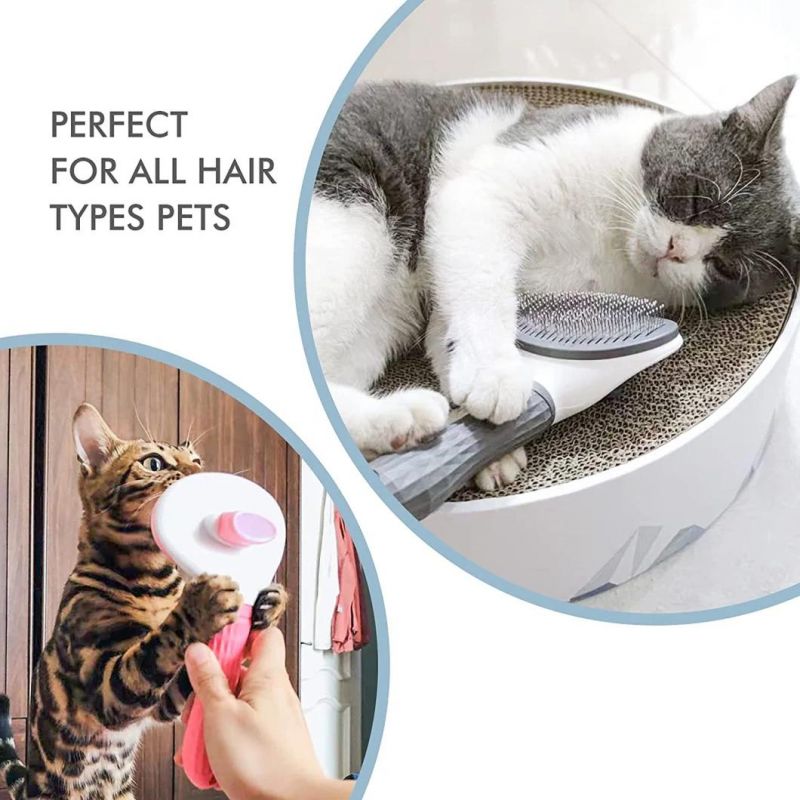 Cat Grooming Brush Tool Self Cleaning Slicker Pet Brush, Hair Slicker Brush Pet Dog Comb for Pet Massage