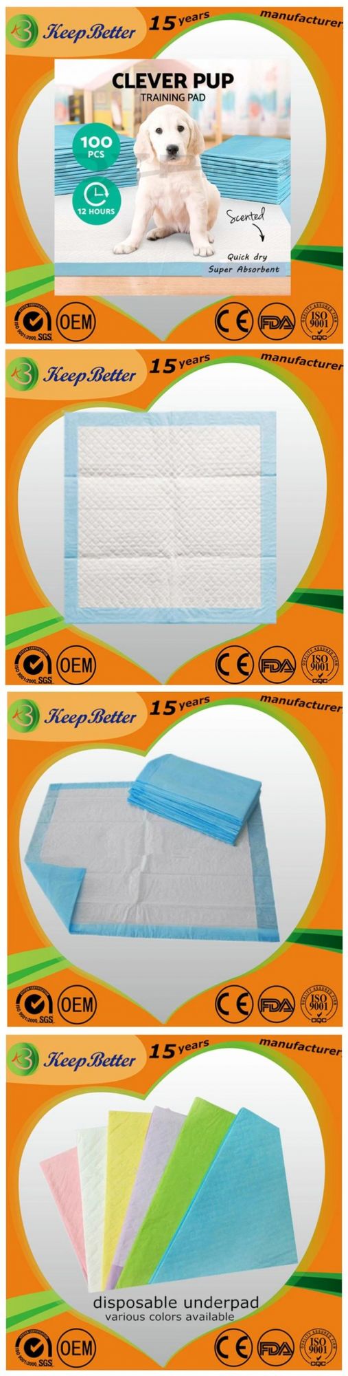 Nonwoven Urine Absorbent Pet Pad, Magic Pet Dog Pad, Disposable Puppy Pet Training Pads