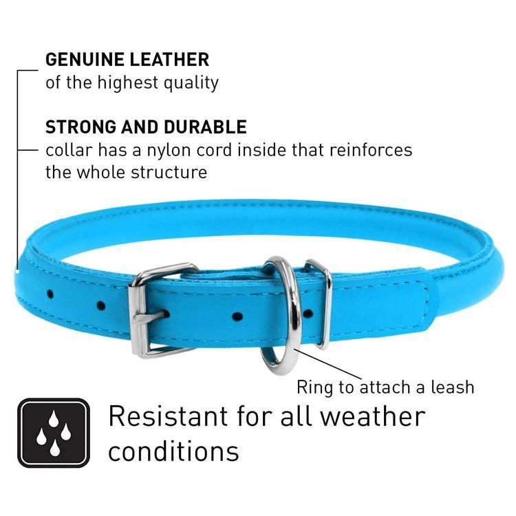 High Quality Luxury Genuine Leather Waterproof Dog Collar