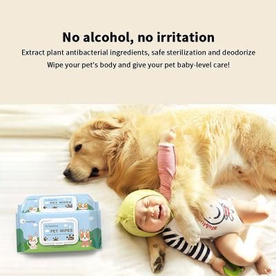 GMPC CE ISO Safe Baby Wipes for Dogs Antiseptic Tissues Dog Cleaning Tissues Pet Tissue for Dog Face Tissue Supplier