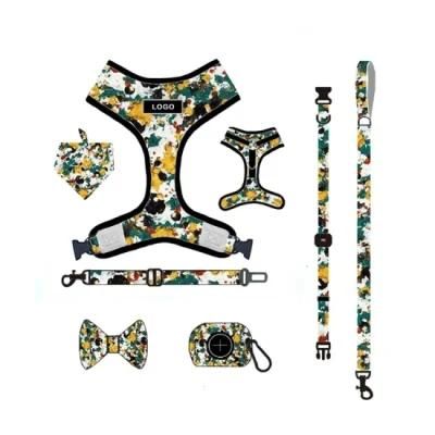 High Quality Pet Supplies Custom Print Dog Harness Belt and Leash Set Dog Accessories/Nylon.