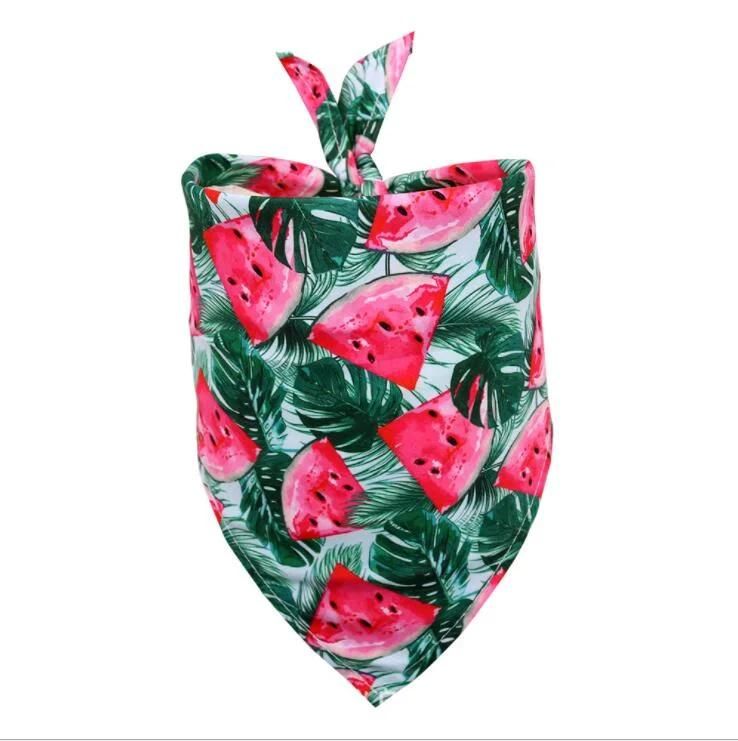 Flamingo Fruit Hawaii Pattern Cooling Summer Triangle Scarfs Dog Bandana for Pet Puppy